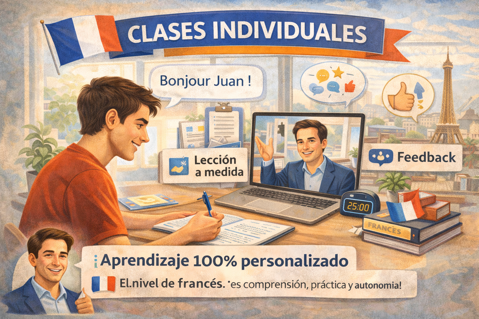 Clases individuales de francés online en Parlons FLE