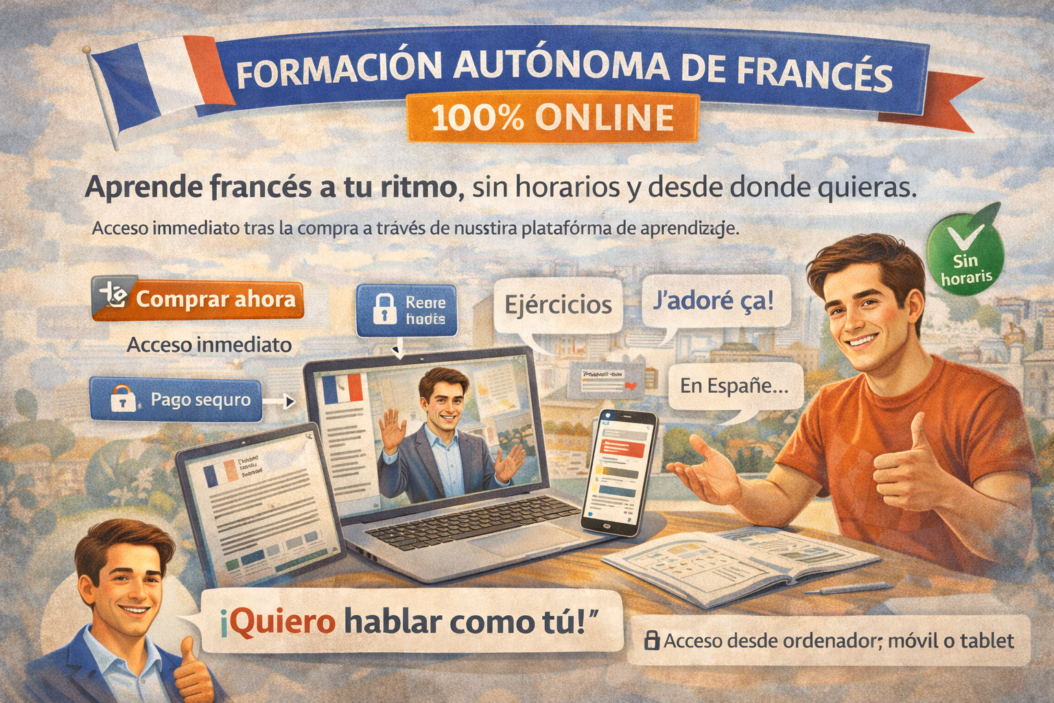 Formación autónoma de francés online Parlons FLE